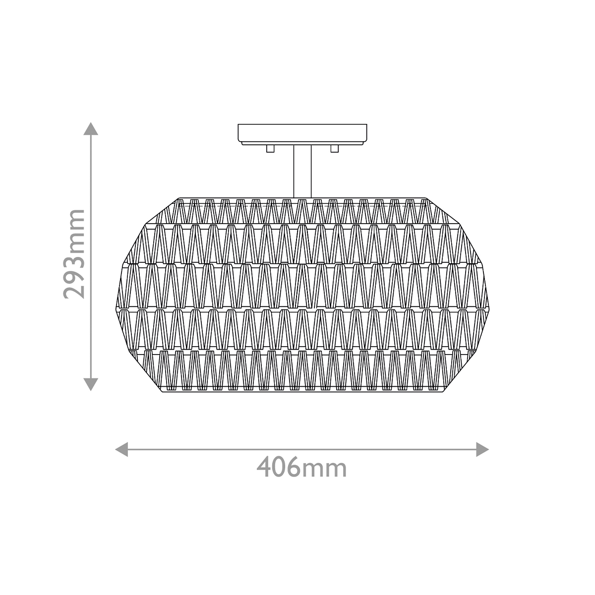 Потолочный светильник с плафоном из плетеного джута и черным каркасом Quoizel в Брянске