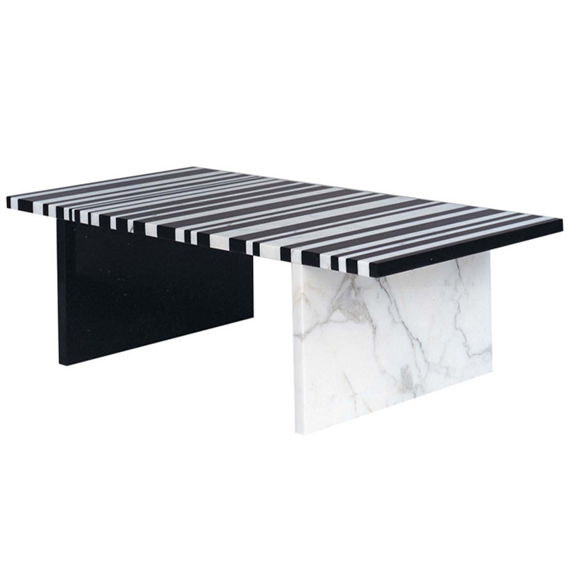 Кофейный стол CODICE A BARRE Black & White Marble Coffee Table Черно-белый Черный Мрамор Nero Белый Мрамор Bianco Кофейный стол CODICE A BARRE Black & White Marble Coffee Table Черно-белый Черный Мрамор Nero Белый Мрамор Bianco в Брянске | Loft Concept