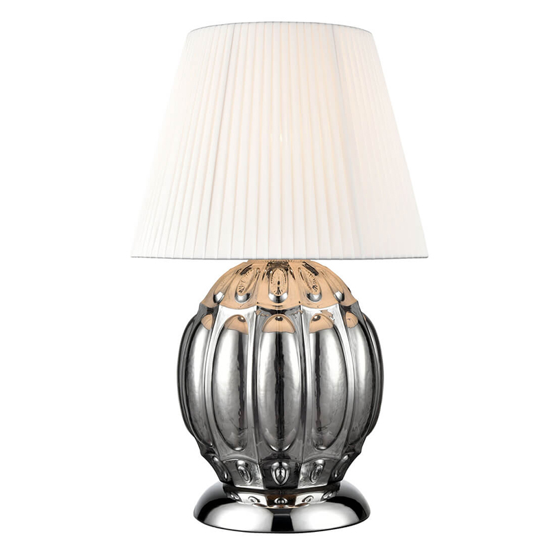 Настольная лампа ХРОМ Hailey Chrome Table Lamp Прозрачное Стекло Белый Темный хром в Брянске | Loft Concept 