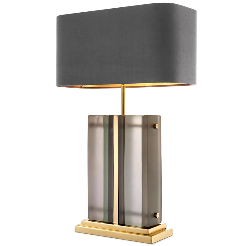 Настольная лампа Eichholtz Table Lamp Solana Brass Стекло Смок Латунь Серый Настольная лампа Eichholtz Table Lamp Solana Brass Стекло Смок Латунь Серый в Брянске | Loft Concept