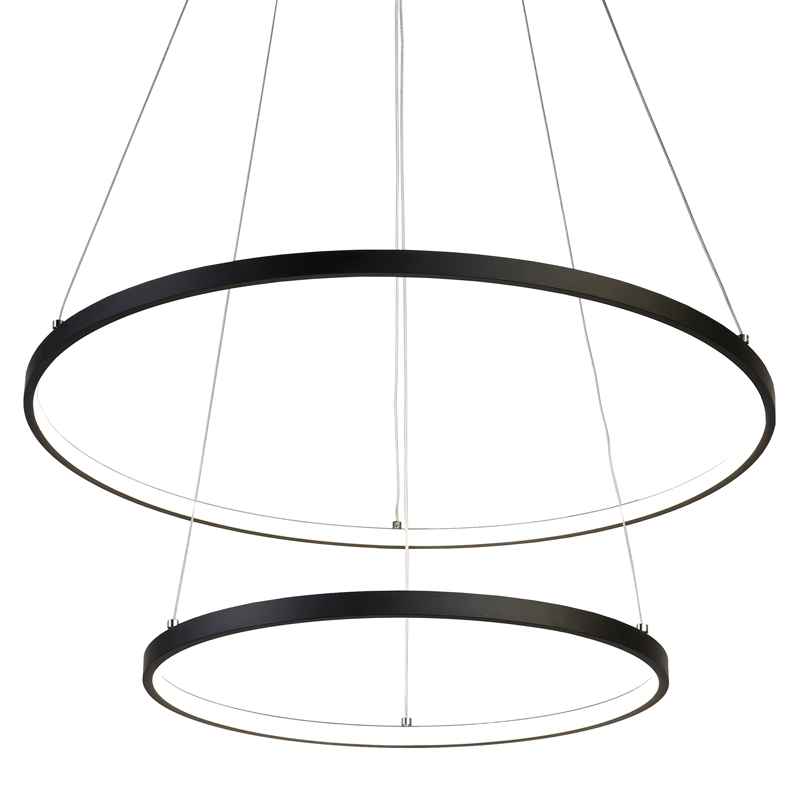 Люстра Ring Horizontal Double black 60+40 Черный Люстра Ring Horizontal Double black 60+40 Черный в Брянске | Loft Concept