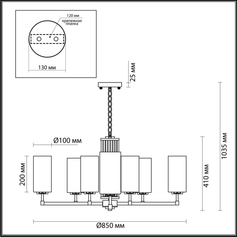 Люстра Pillars на 10 ламп в Брянске