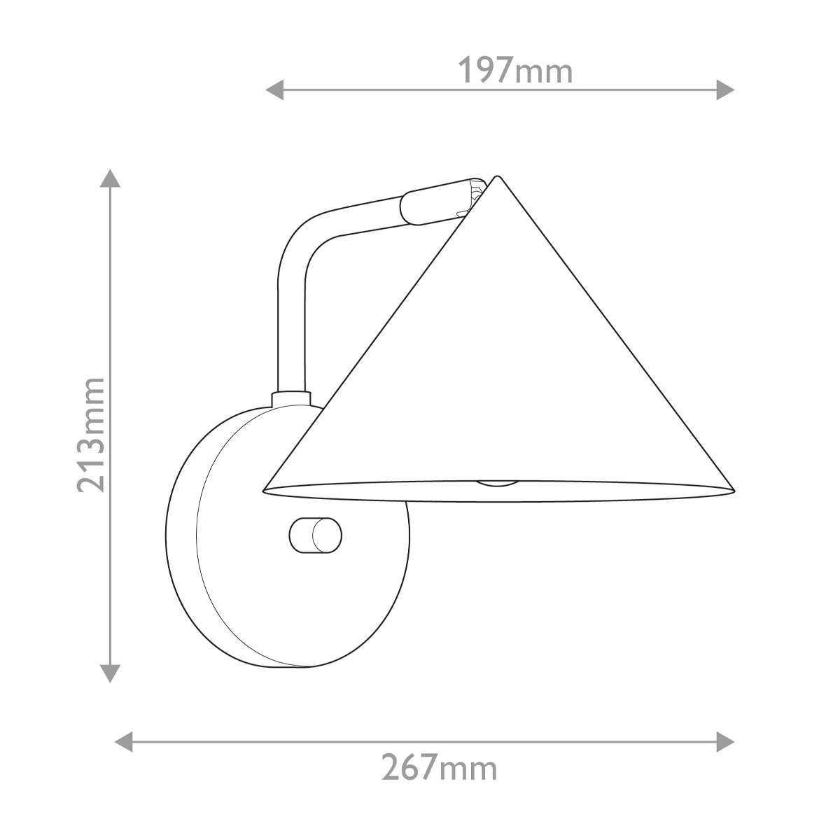 Бра с широким конусным плафоном с золотистой внутренней стороной Alora Mood в Брянске