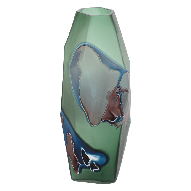 Ваза Polygonal Vase green Зеленый Синий Коричневый Ваза Polygonal Vase green Зеленый Синий Коричневый в Брянске | Loft Concept
