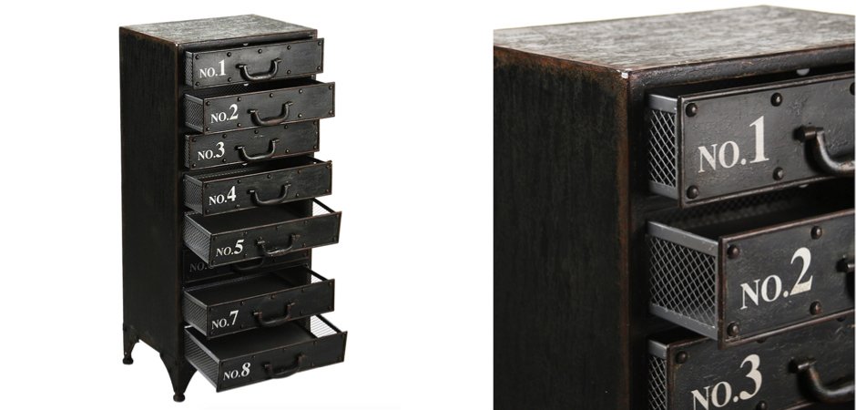 Комод металлический в стиле Лофт Industrial Loft Rustic Iron 8 Drawer Dresser Комод металлический в стиле Лофт Industrial Loft Rustic Iron 8 Drawer Dresser - Loft-Concept в Брянске