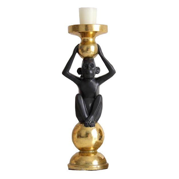 Подсвечник Black Monkey Черный Золотой Подсвечник Black Monkey Черный Золотой в Брянске | Loft Concept