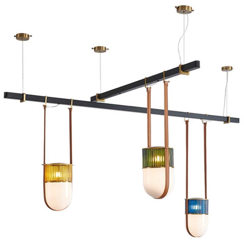Dario Chandelier three shades Черный Синий Желтый Зеленый Dario Chandelier three shades Черный Синий Желтый Зеленый в Брянске | Loft Concept