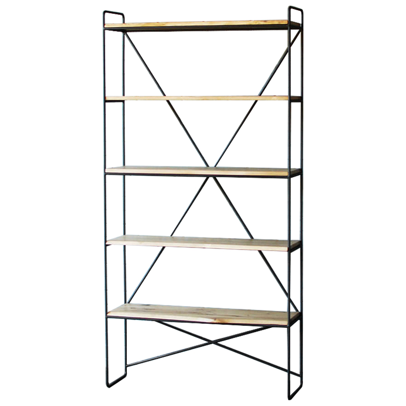 Стеллаж Hart Industrial Metal Rust Rack Черный Древесина Стеллаж Hart Industrial Metal Rust Rack Черный Древесина в Брянске | Loft Concept