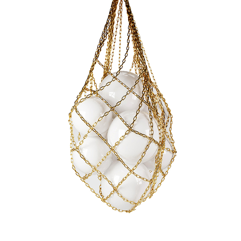 Люстра HELMI SUSPENSION CHANDELIER Глянцевое золото Белое матовое стекло Люстра HELMI SUSPENSION CHANDELIER Глянцевое золото Белое матовое стекло в Брянске | Loft Concept