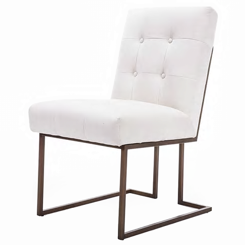Стул обеденный Burleigh Dining Chair Pearl Iron Белый Коричневый в Брянске | Loft Concept 