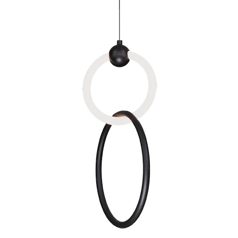 Подвесной светильник double RING LIGHT Черный Белый Подвесной светильник double RING LIGHT Черный Белый в Брянске | Loft Concept