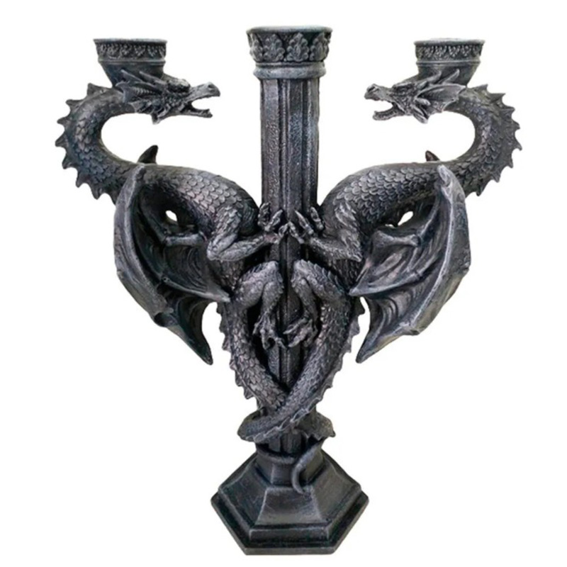 Подсвечник Two Dragons Candlestick Черный в Брянске | Loft Concept 