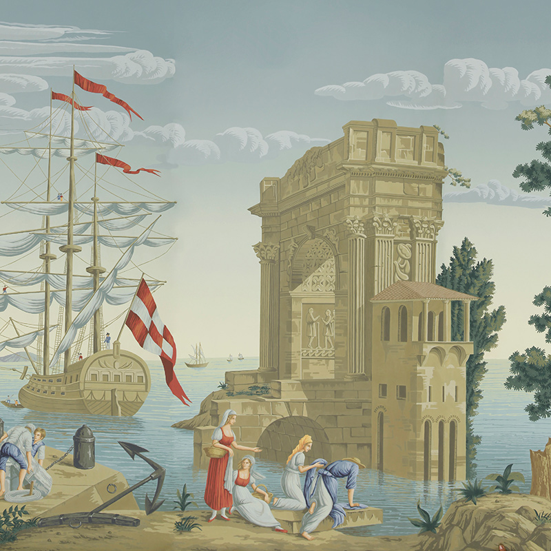 Обои ручная роспись Views of Italy Azure on scenic paper Обои ручная роспись Views of Italy Azure on scenic paper в Брянске | Loft Concept