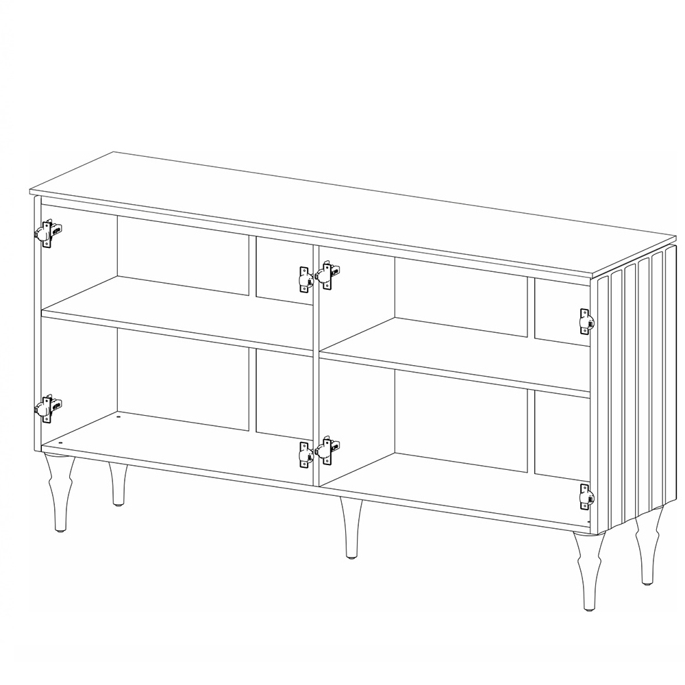 Консоль четырёхдверная с белым рельефным фасадом Expanses of Beauty в Брянске