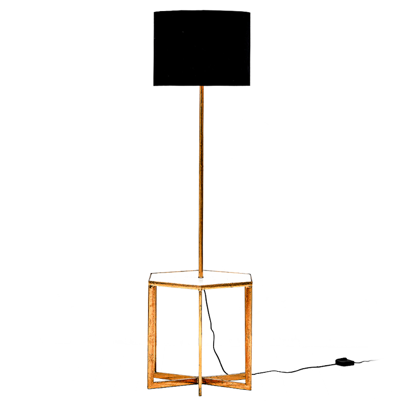 Напольная лампа Steno Floor lamp Белый Черный Винтажное глянцевое золото с состаренным эффектом Напольная лампа Steno Floor lamp Белый Черный Винтажное глянцевое золото с состаренным эффектом в Брянске | Loft Concept