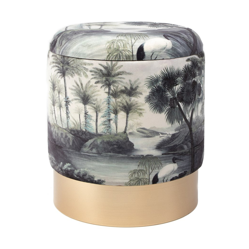 Пуф PUF Jungle Print river&tree small Мульти Золотой Пуф PUF Jungle Print river&tree small Мульти Золотой в Брянске | Loft Concept