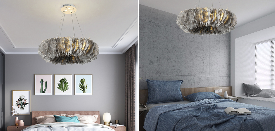 Люстра Кольцо из перьев Plumage Grey Люстра Кольцо из перьев Plumage Grey - Loft-Concept в Брянске