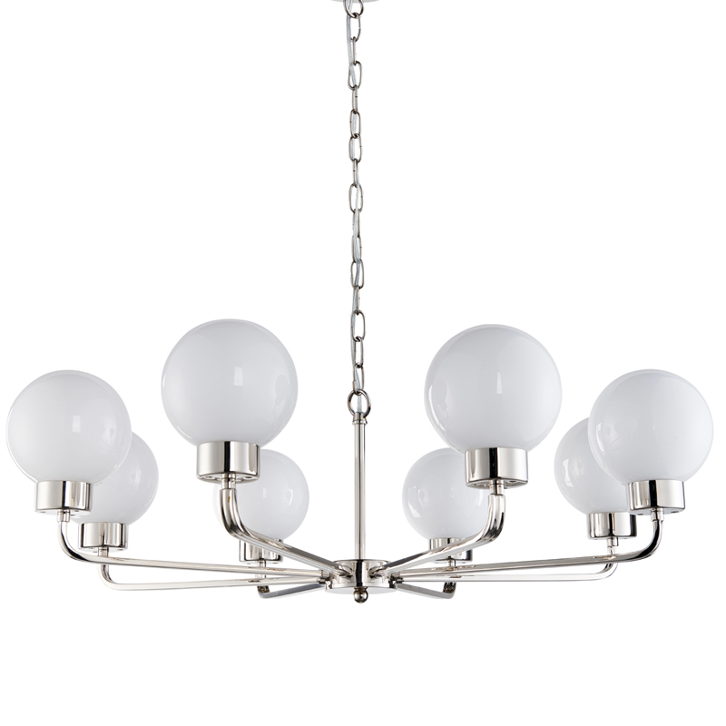 Люстра Zibille Chandelier Nickel Никель Белое матовое стекло Люстра Zibille Chandelier Nickel Никель Белое матовое стекло в Брянске | Loft Concept