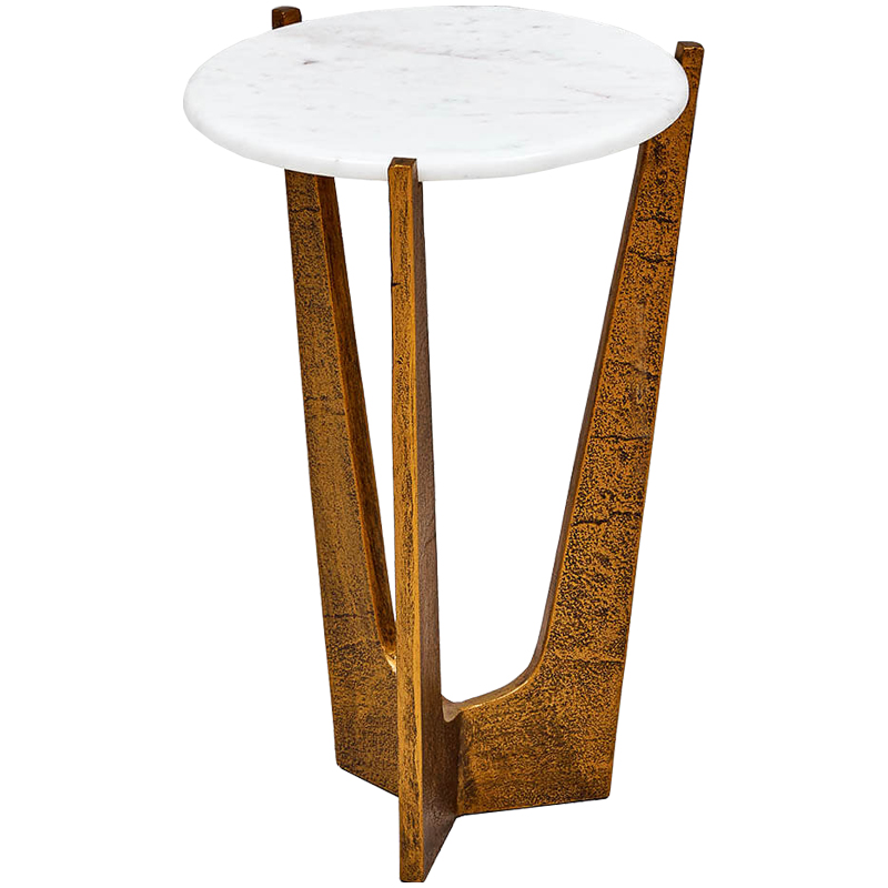 Приставной стол Anga Side Table Белый Винтажное Темное Золото Приставной стол Anga Side Table Белый Винтажное Темное Золото в Брянске | Loft Concept