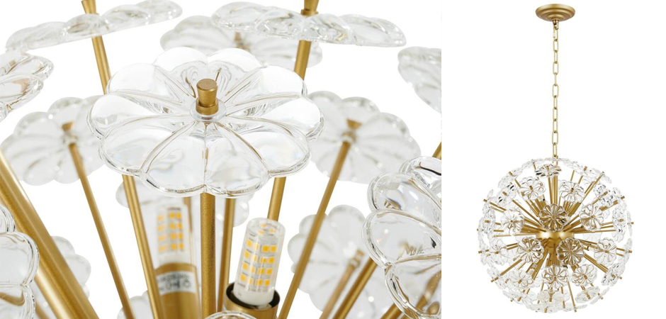 Люстра Glass Flowers Sputnik Chandelier D 48 Люстра Glass Flowers Sputnik Chandelier D 48 - Loft-Concept в Брянске