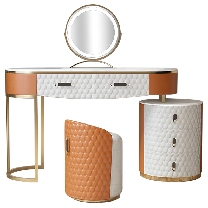Трельяж Kathryn Bedroom Dressing Table Orange Белый Оранжевый Золотой в Брянске | Loft Concept 