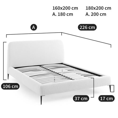 Кровать с обивкой букле Wanda Boucle Bed Кровать с обивкой букле Wanda Boucle Bed в Брянске