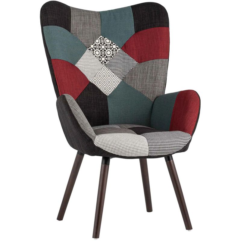 Кресло Ingrit принт Patchwork Мульти Коричневый Кресло Ingrit принт Patchwork Мульти Коричневый в Брянске | Loft Concept