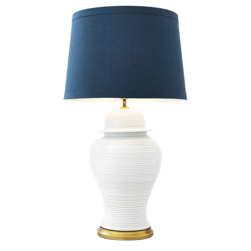 Настольная лампа Eichholtz Table Lamp Celestine Белый Синий Латунь Античная полированная Настольная лампа Eichholtz Table Lamp Celestine Белый Синий Латунь Античная полированная в Брянске | Loft Concept