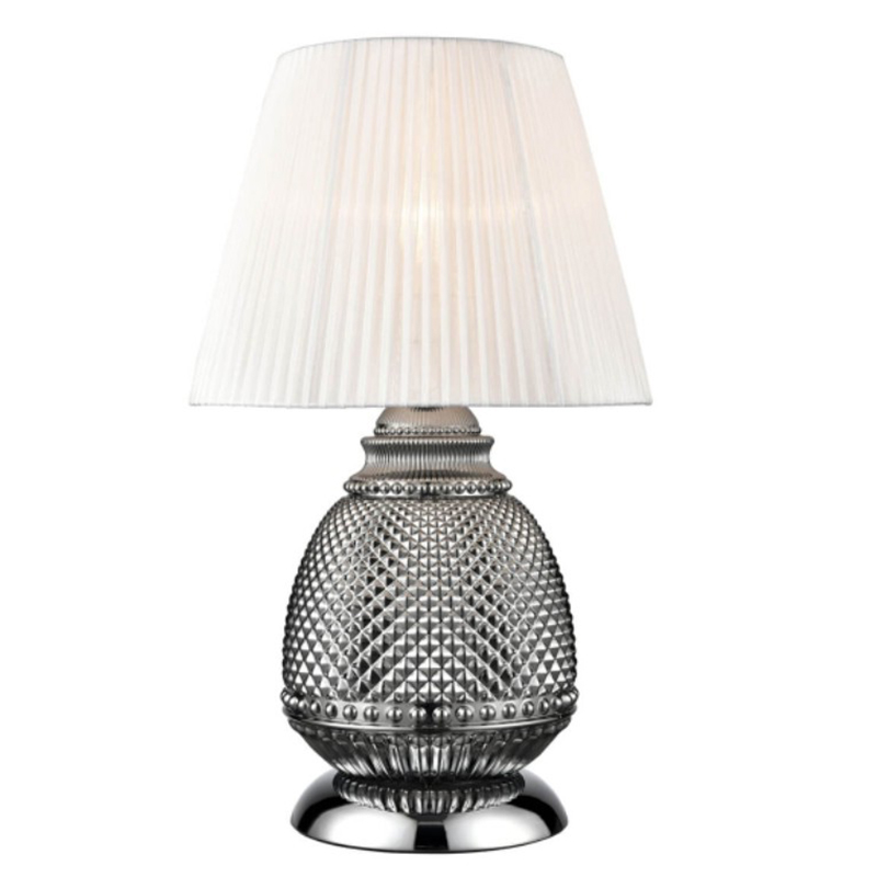 Настольная лампа Gloria Chrome Table Lamp Темный хром Белый в Брянске | Loft Concept 