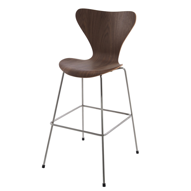 Барный стул Series 7 Bar Stool Орех Нержавеющая сталь в Брянске | Loft Concept 