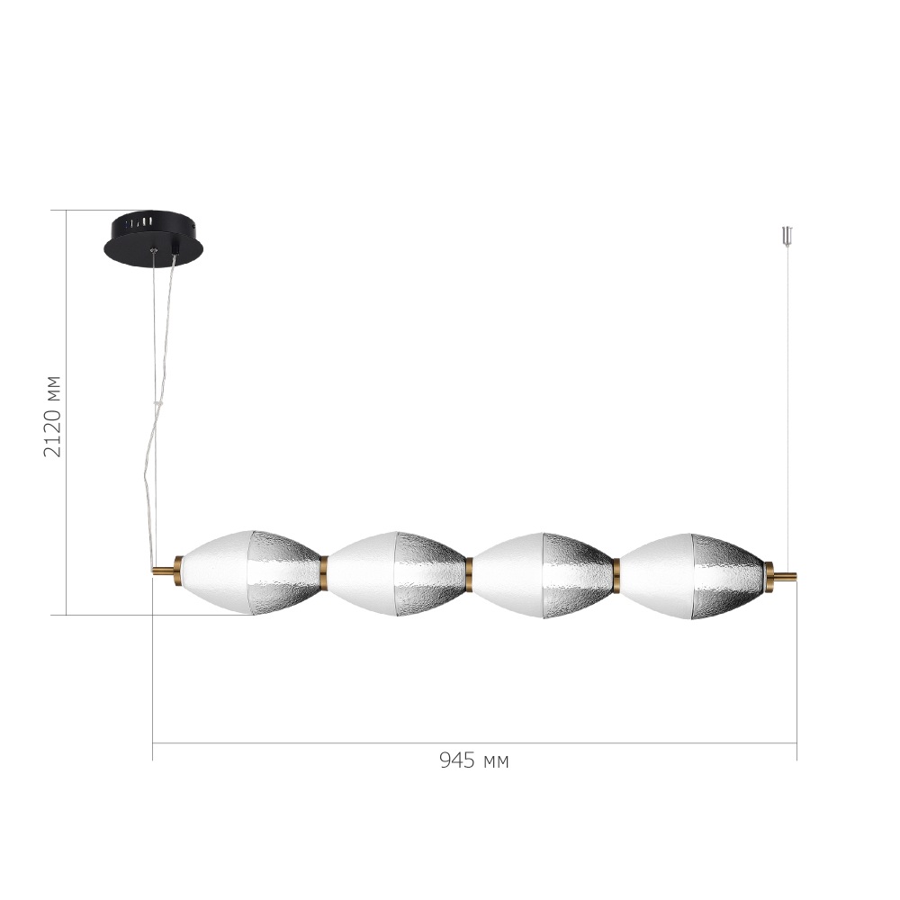 Подвесной светильник линейный в сочетании двух разных фактур стекла Enchanting в Брянске