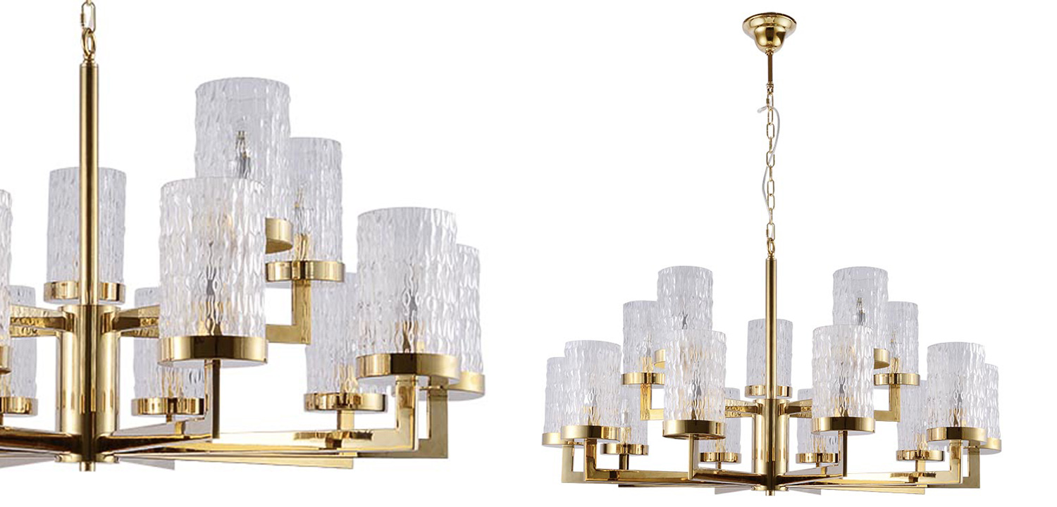 Люстра Estebe Glass Gold Chandelier 14 - фото