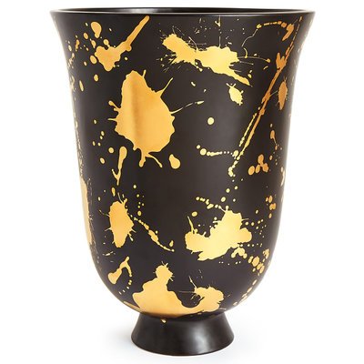 Ваза Futura Drip Urn Jonathan Adler Черный Золотой в Брянске | Loft Concept 