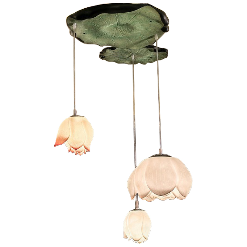 Люстра Lotus Buds Chandelier Белый Розовый пастельный Зеленый шалфей Люстра Lotus Buds Chandelier Белый Розовый пастельный Зеленый шалфей в Брянске | Loft Concept