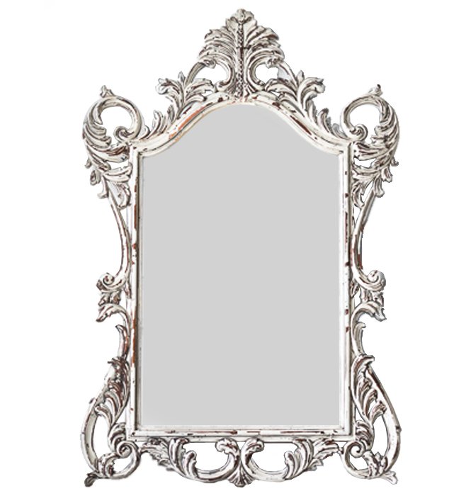 Зеркало Baroque ornament mirror Белый винтажная патина Зеркало Baroque ornament mirror Белый винтажная патина в Брянске | Loft Concept