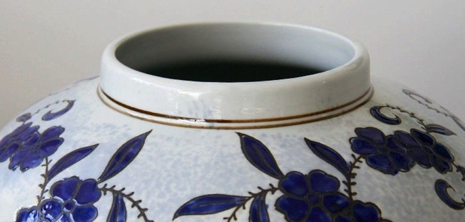 Ваза Китайский синий орнамент - фото №2