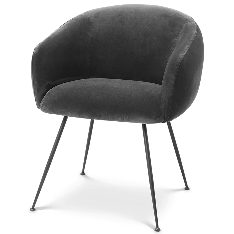 Стул Eichholtz Dining Chair Elbury Dark Grey Серый Черный Стул Eichholtz Dining Chair Elbury Dark Grey Серый Черный в Брянске | Loft Concept