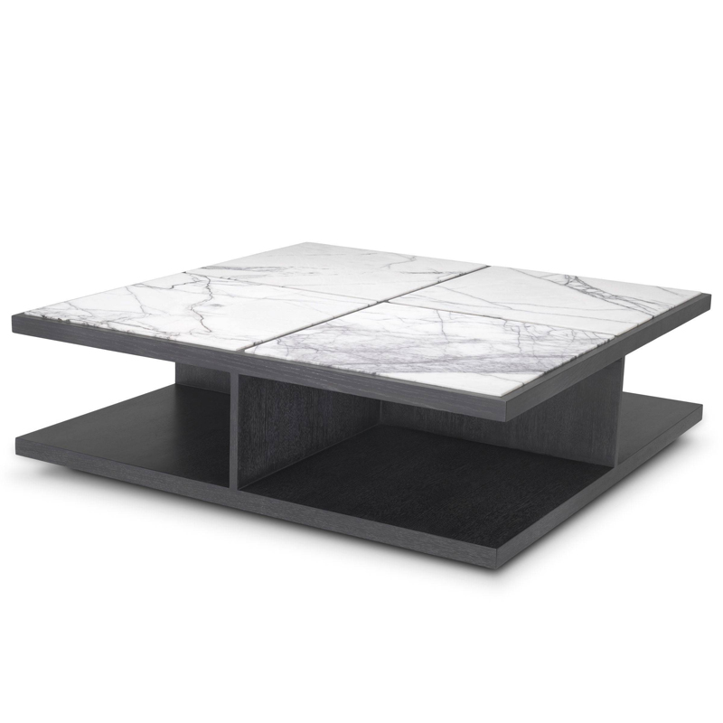 Кофейный стол Eichholtz Coffee Table Miguel Дерево Темно-Серый Белый Мрамор Bianco Кофейный стол Eichholtz Coffee Table Miguel Дерево Темно-Серый Белый Мрамор Bianco в Брянске | Loft Concept