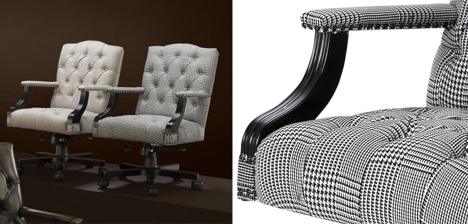 Офисное кресло Eichholtz Desk Chair Burchell black & white Офисное кресло Eichholtz Desk Chair Burchell black & white - Loft-Concept в Брянске