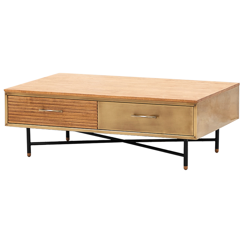 Кофейный стол Massy Coffee Table Древесина Латунь Черный Кофейный стол Massy Coffee Table Древесина Латунь Черный в Брянске | Loft Concept