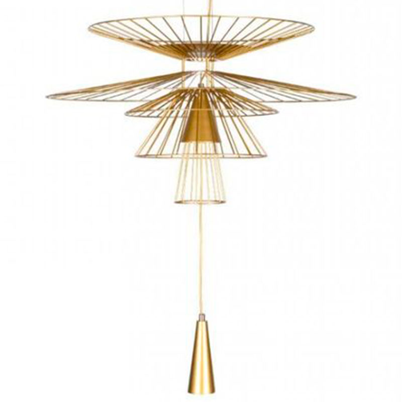 Люстра с металлическим плафоном Shade Metal Chandelier 100 см Золотой Люстра с металлическим плафоном Shade Metal Chandelier 100 см Золотой в Брянске | Loft Concept