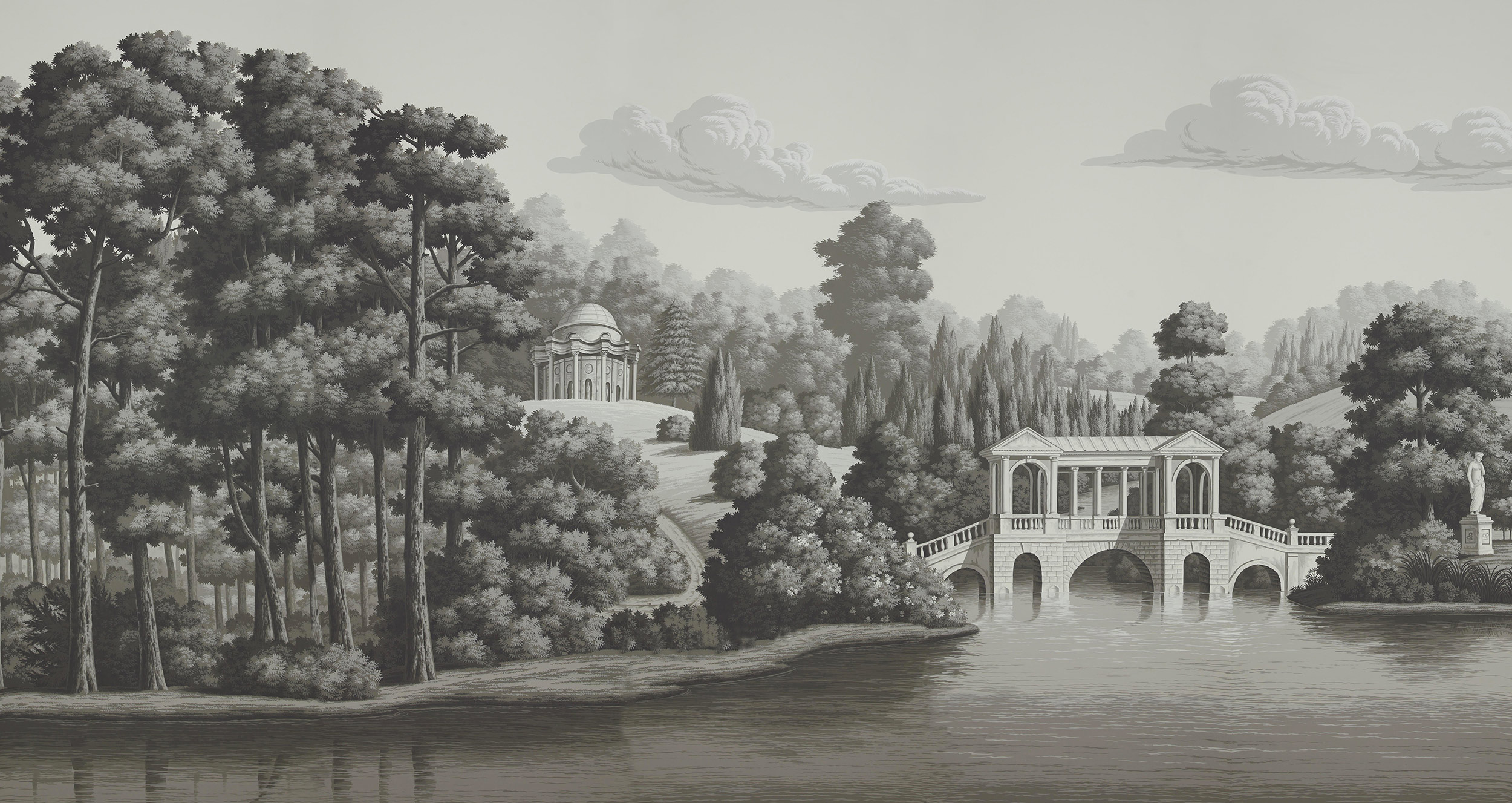 Обои ручная роспись English Landscape Eau Forte on scenic paper Обои ручная роспись English Landscape Eau Forte on scenic paper - постер Loft-Concept в Брянске