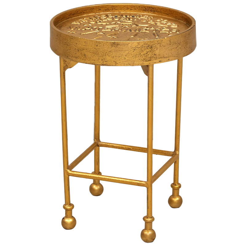 Приставной круглый столик Alain Gold Side Table Золотой Приставной круглый столик Alain Gold Side Table Золотой в Брянске | Loft Concept