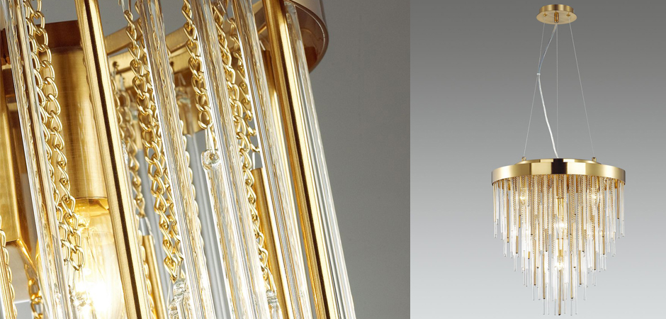 Люстра Luxury Gold & Glass Stripes Люстра Luxury Gold & Glass Stripes - Loft-Concept в Брянске