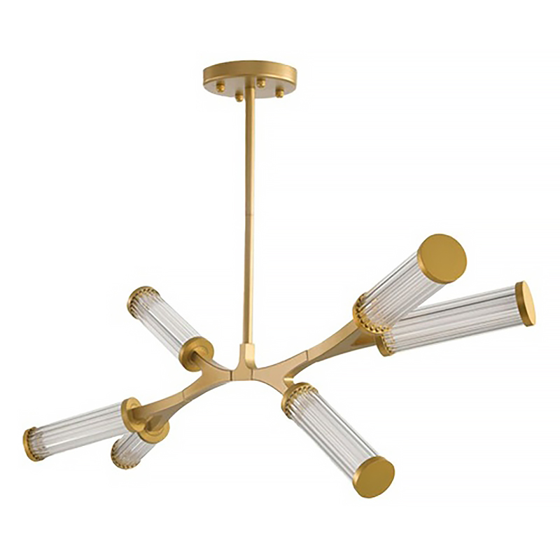Люстра Cylinder Branches Chandelier Gold 6 Золотой Прозрачный Люстра Cylinder Branches Chandelier Gold 6 Золотой Прозрачный в Брянске | Loft Concept