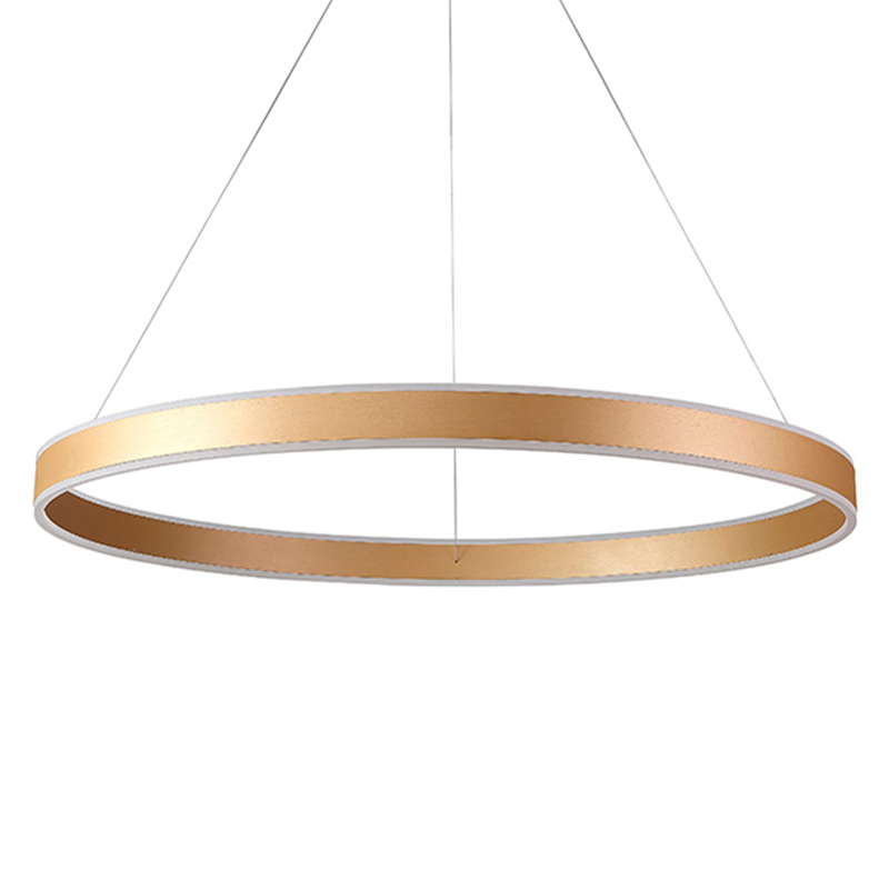 Люстра подвесная светодионая кольцевая золотого цвета Ring Horizontal Золотой Белый Люстра подвесная светодионая кольцевая золотого цвета Ring Horizontal Золотой Белый в Брянске | Loft Concept