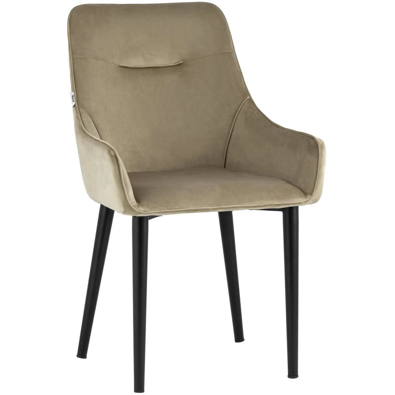 Стул Joan Chair Бежевый Велюр Капучино Бежево-серый Черный в Брянске | Loft Concept 