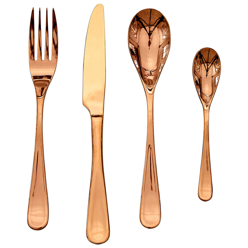 Столовые приборы на 4 персоны цвет медь Contemporary Cutlery Set Copper Медь Столовые приборы на 4 персоны цвет медь Contemporary Cutlery Set Copper Медь в Брянске | Loft Concept