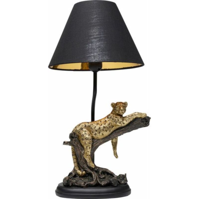 Настольная лампа черная Calm leopard Черный Золотой Настольная лампа черная Calm leopard Черный Золотой в Брянске | Loft Concept