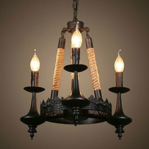 Люстра 3-Light Rustic Chandelier Черный Люстра 3-Light Rustic Chandelier Черный в Брянске | Loft Concept